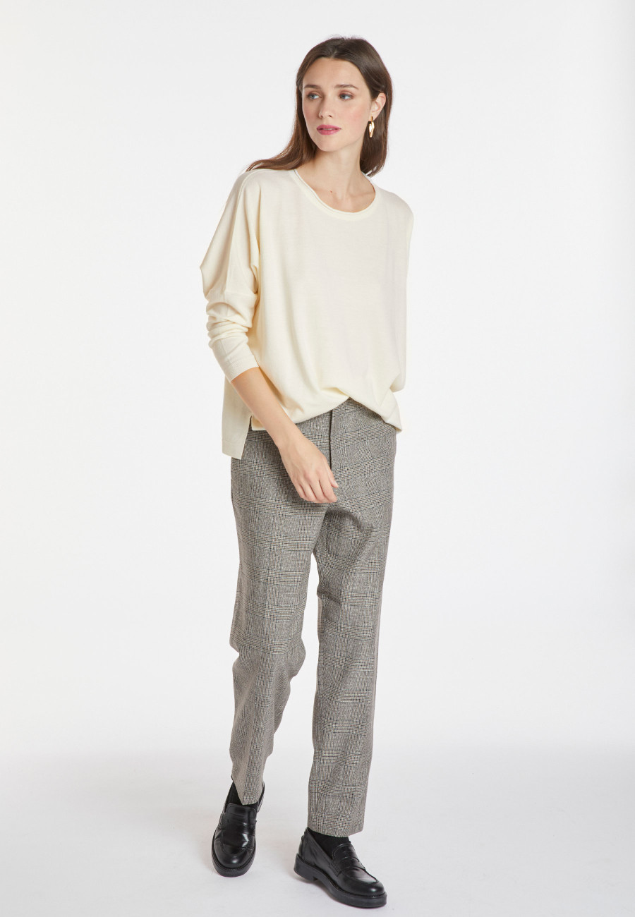 Loose-fitting round-neck sweater in merino wool - Azel