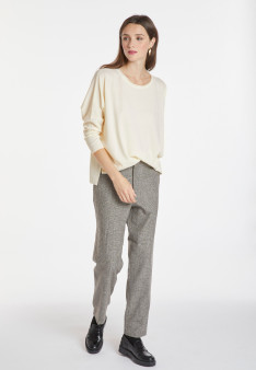 Loose-fitting round-neck sweater in merino wool - Azel