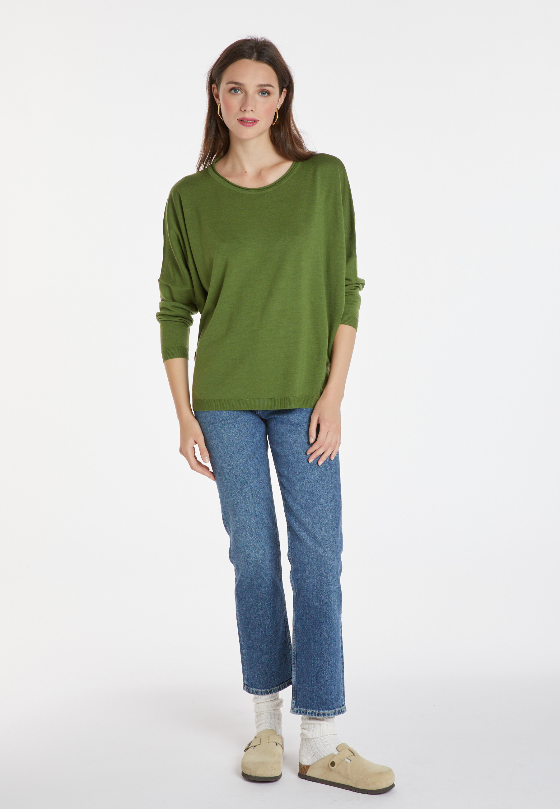Pull ample col rond en laine mérinos - Azel 8252