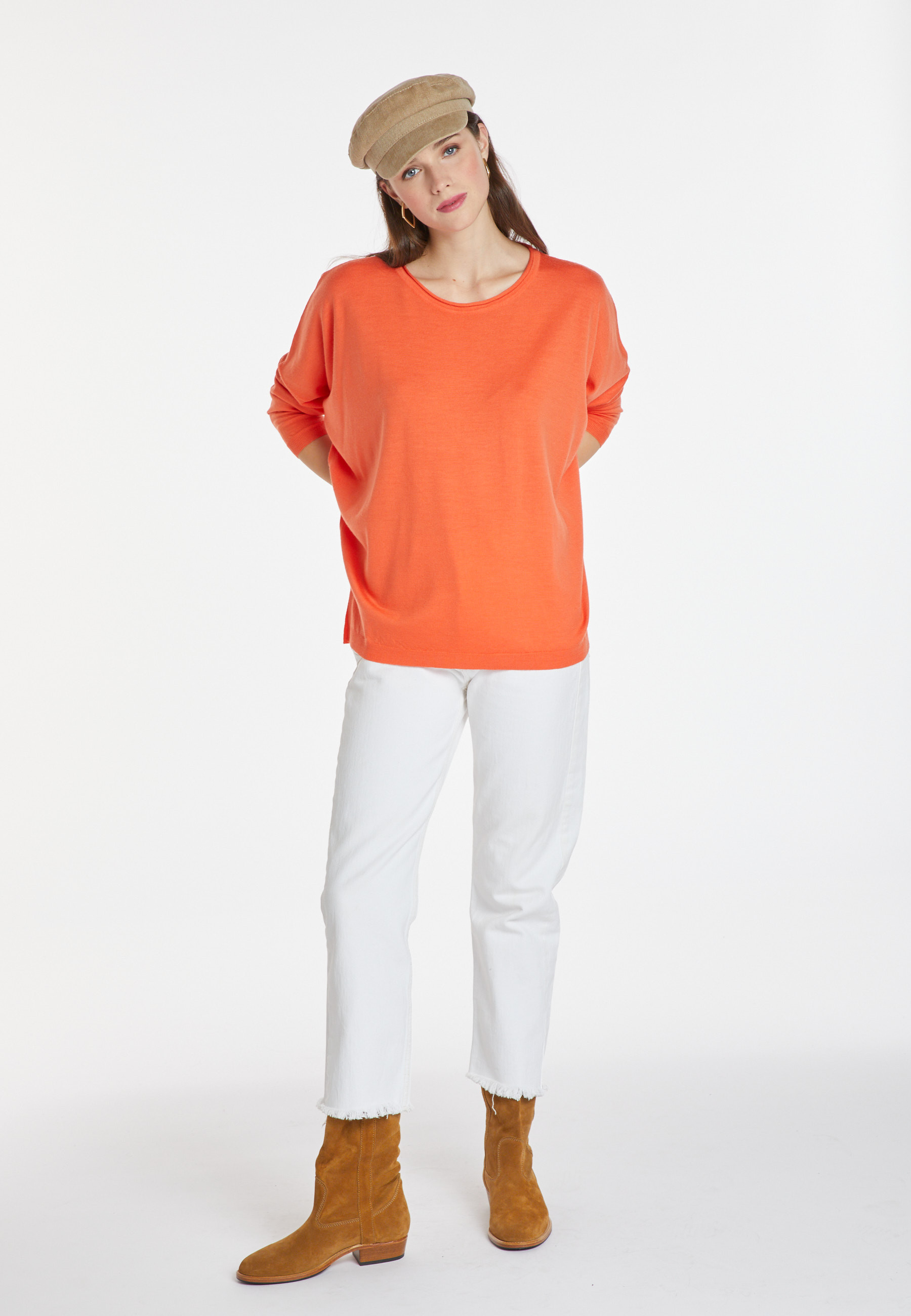 Pull ample col rond en laine mérinos - Azel 8270
