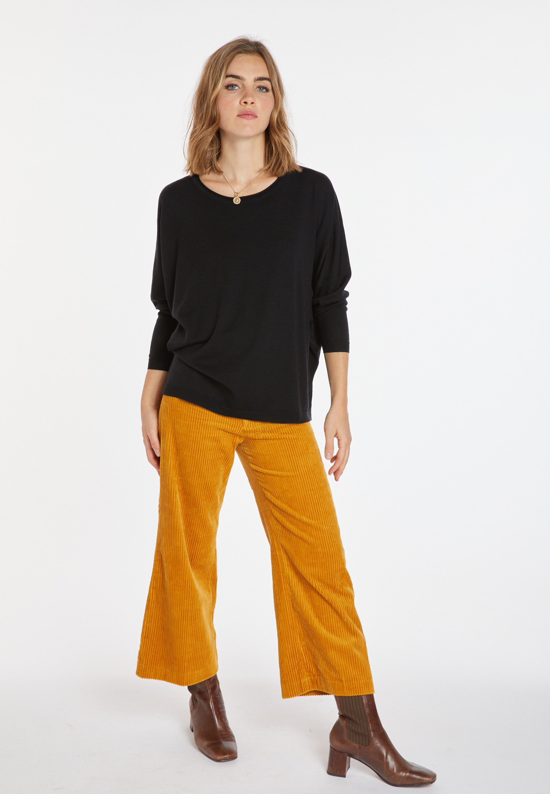 Pull ample col rond en laine mérinos - Azel 8210