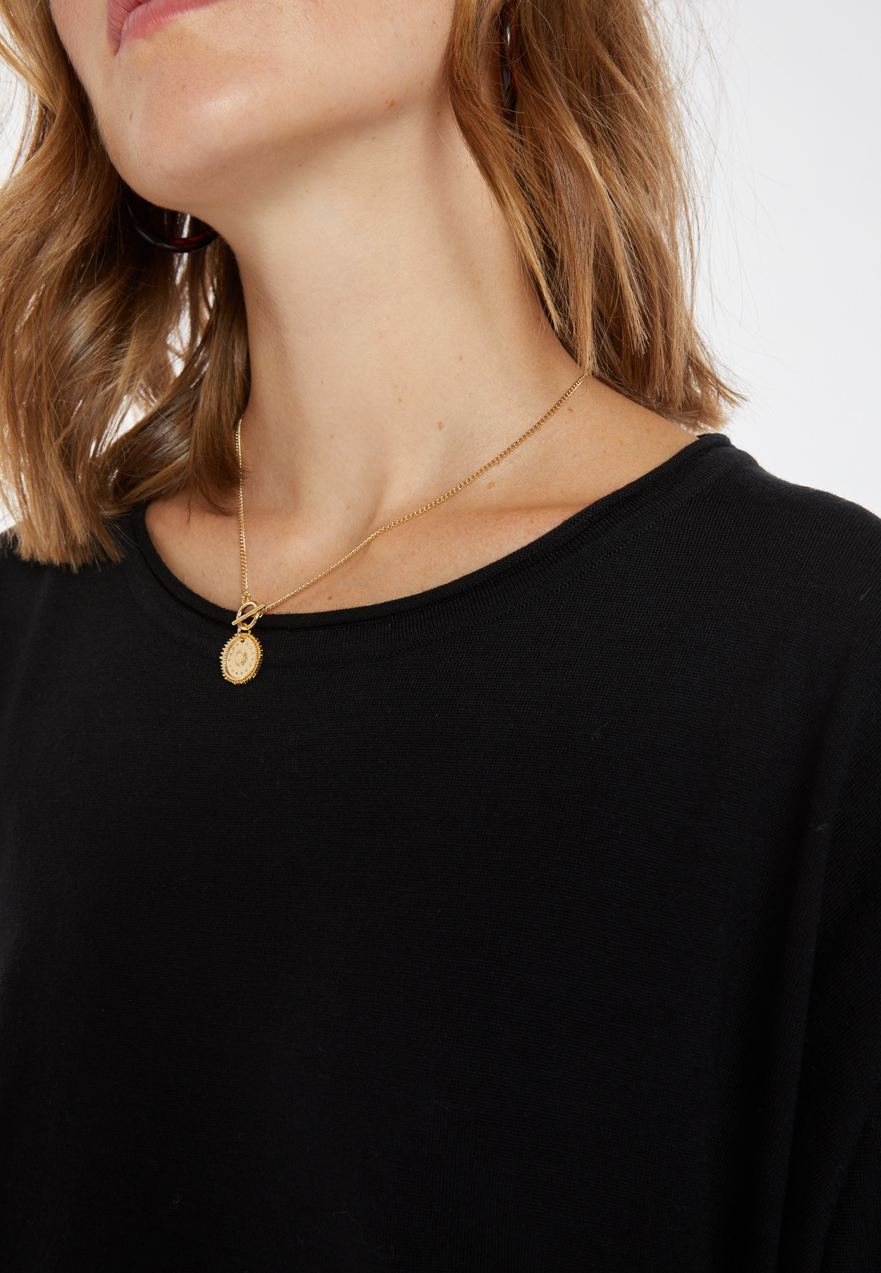 Loose-fitting round-neck sweater in merino wool - Azel