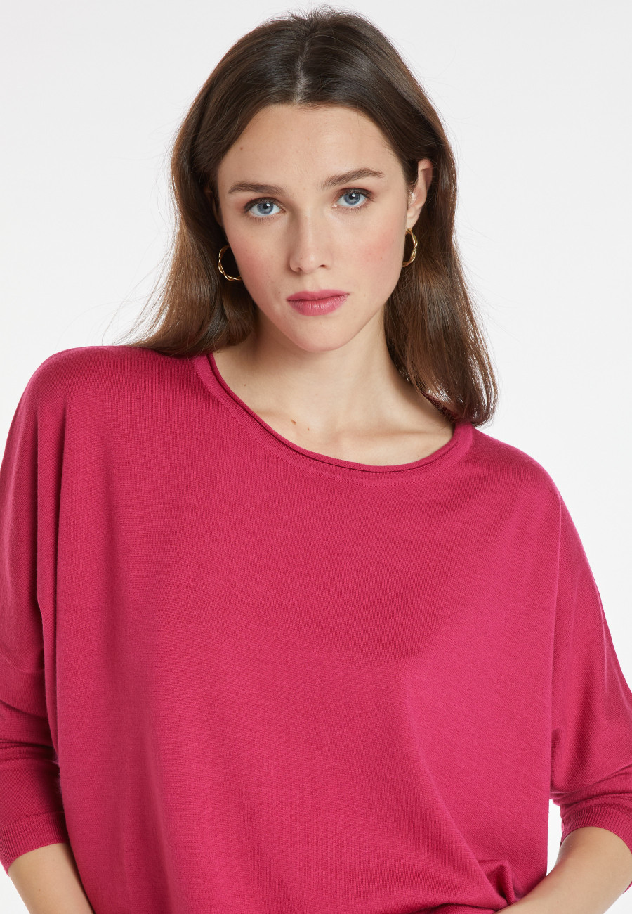 Loose-fitting round-neck sweater in merino wool - Azel