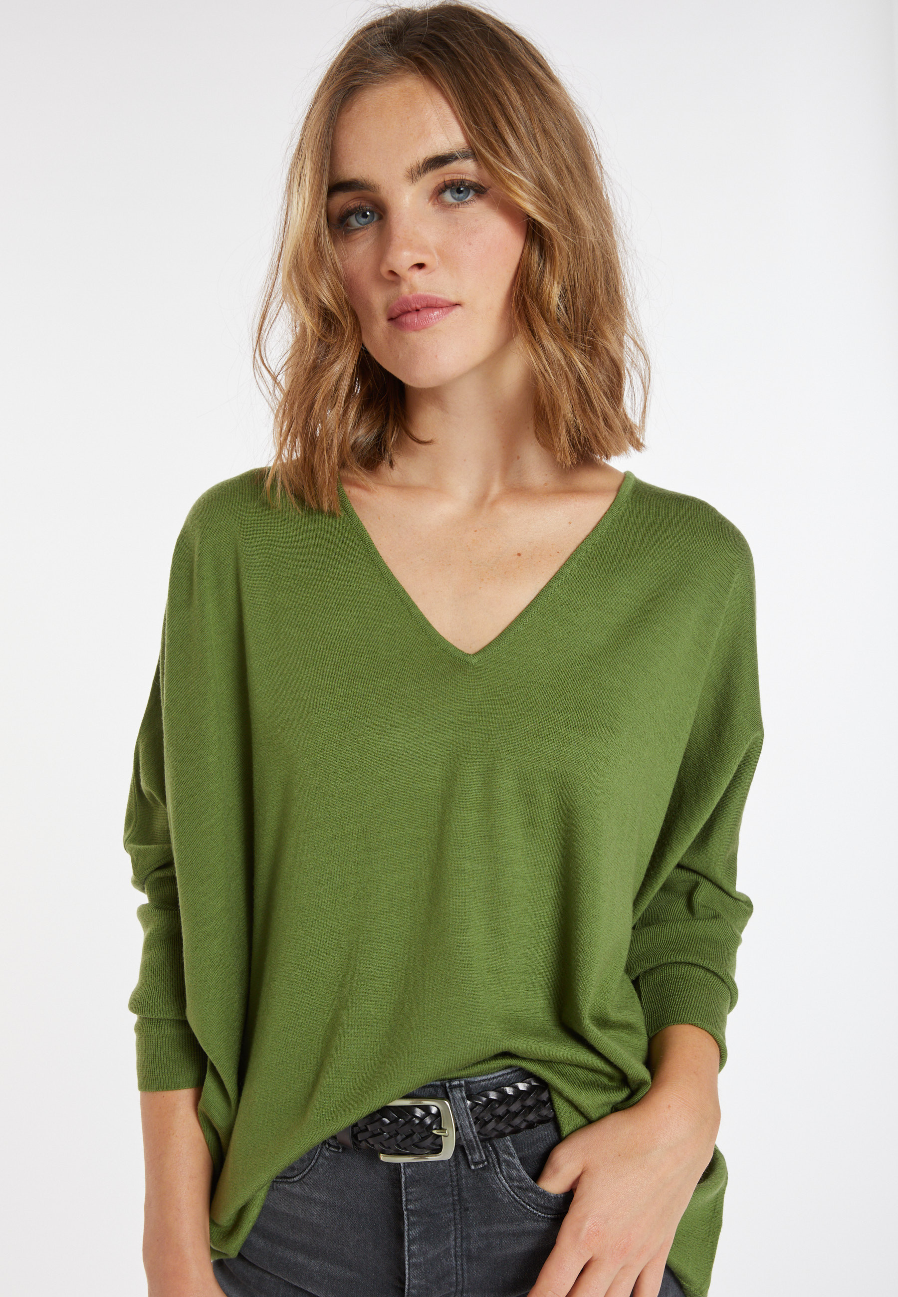 Pull manches chauve-souris en laine mérinos - Boxe 8252