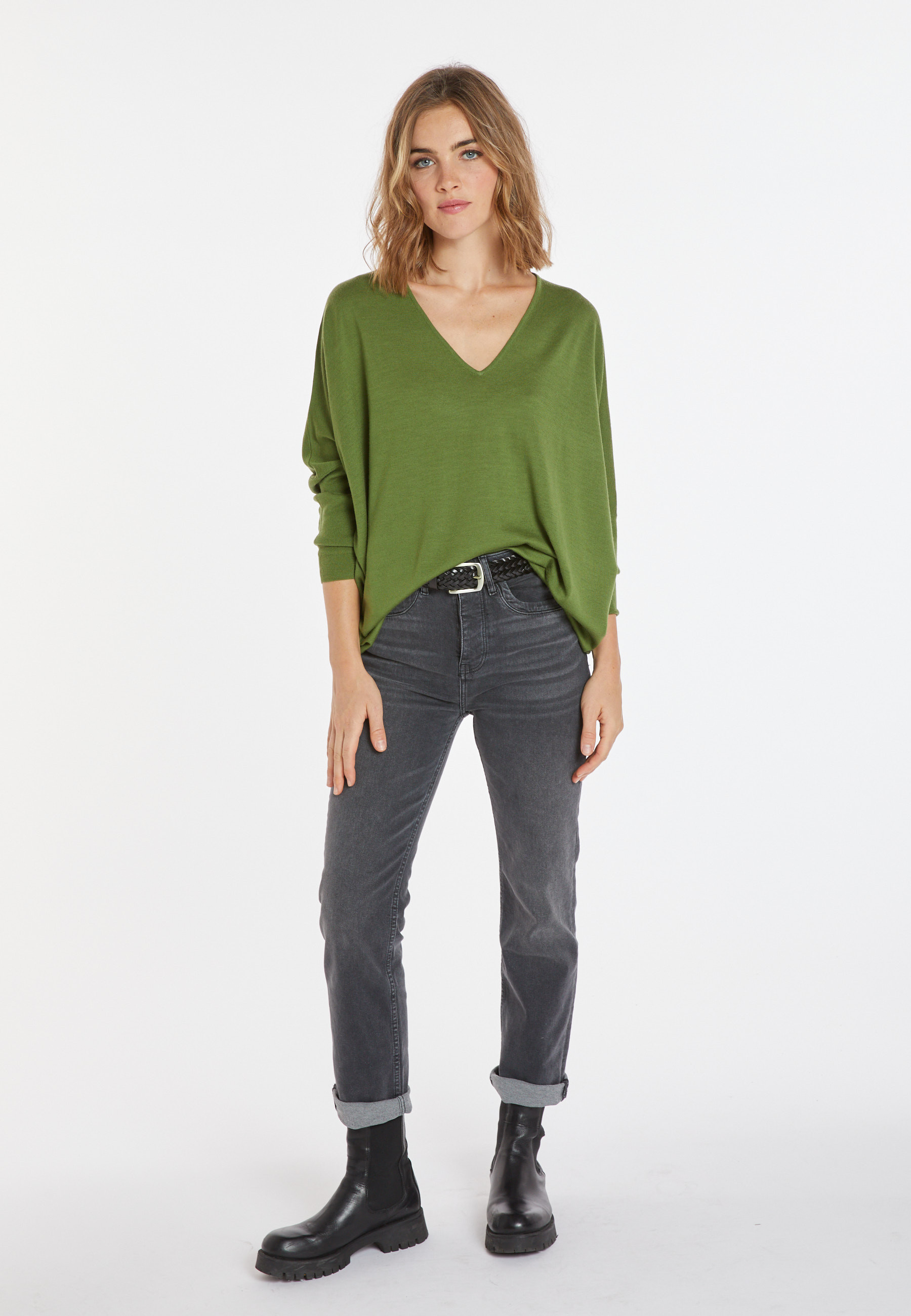 Pull manches chauve-souris en laine mérinos - Boxe 8252