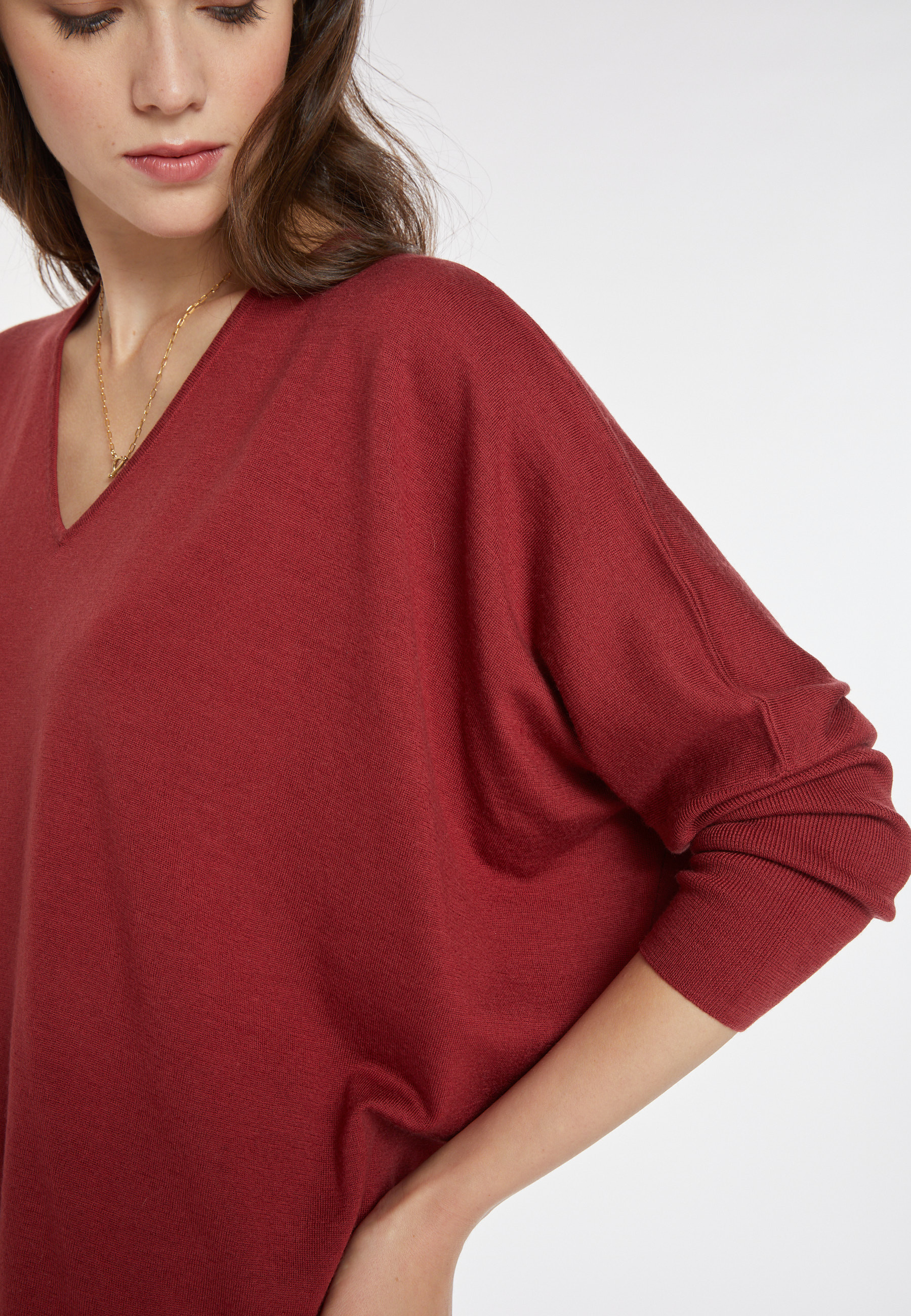 Merino wool bat-sleeve sweater - Boxe