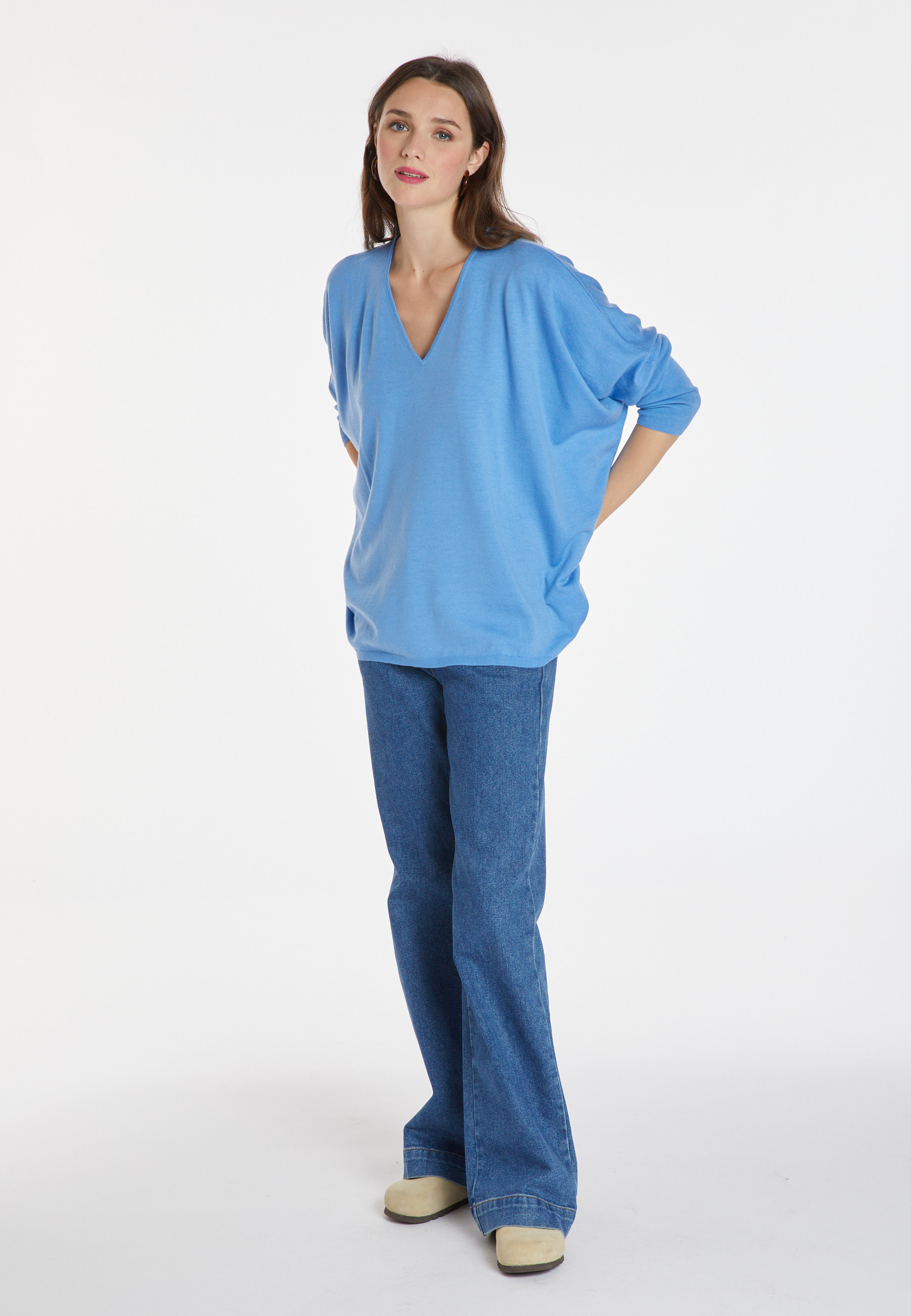 Merino wool bat-sleeve sweater - Boxe
