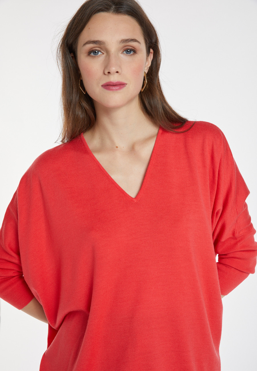 Merino wool bat-sleeve sweater - Boxe