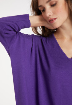 Pull manches chauve-souris en laine mérinos - Boxe 8290