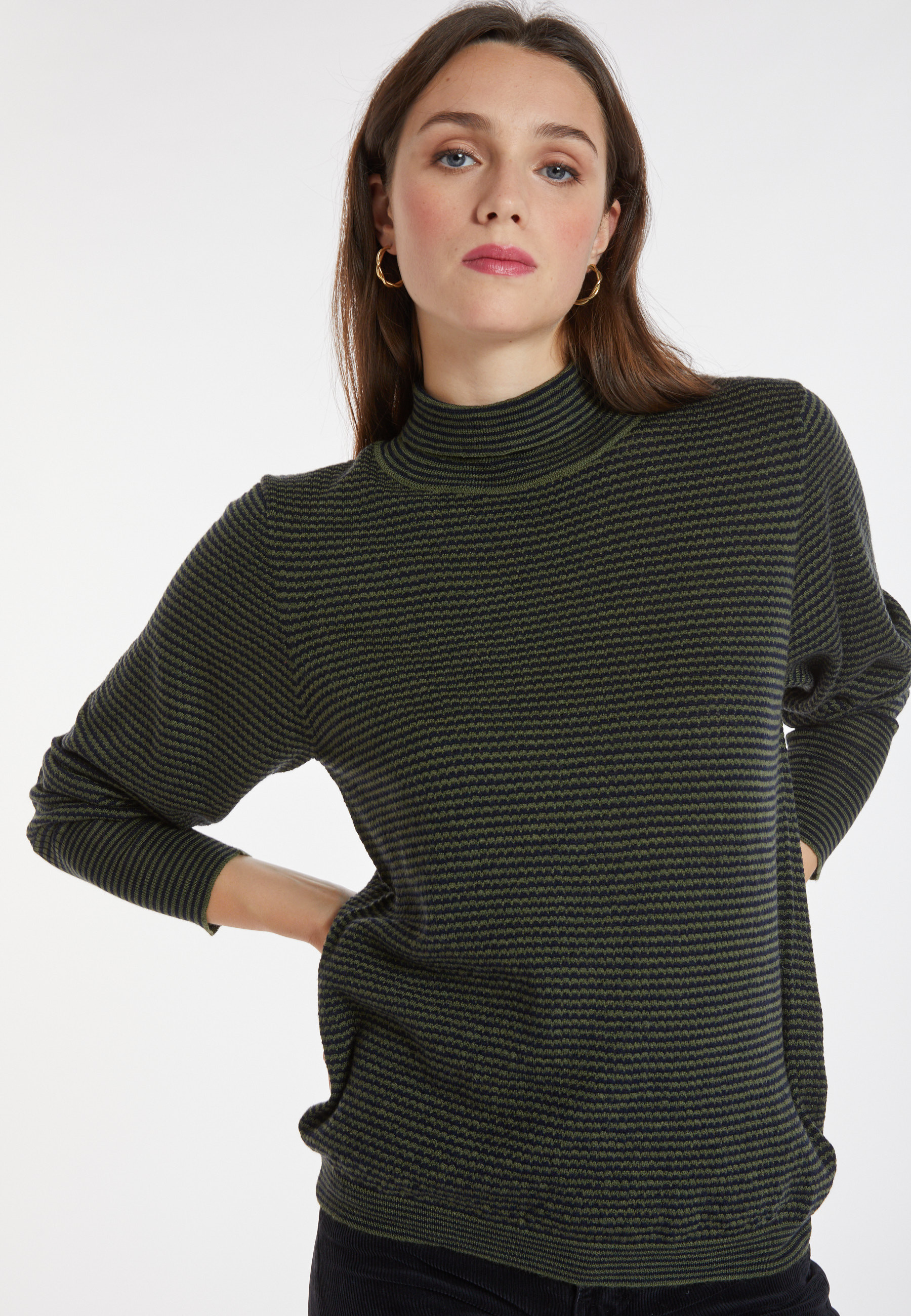 Pull à rayures en laine mérinos - Coco 8302