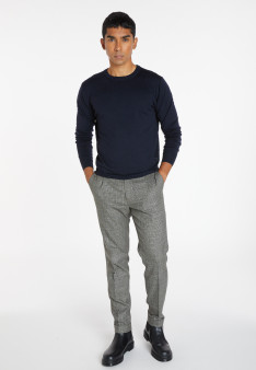 Crew neck sweater with logo in merino wool - Eddie
