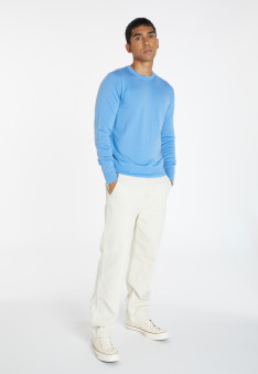 Crew neck sweater with logo in merino wool - Eddie