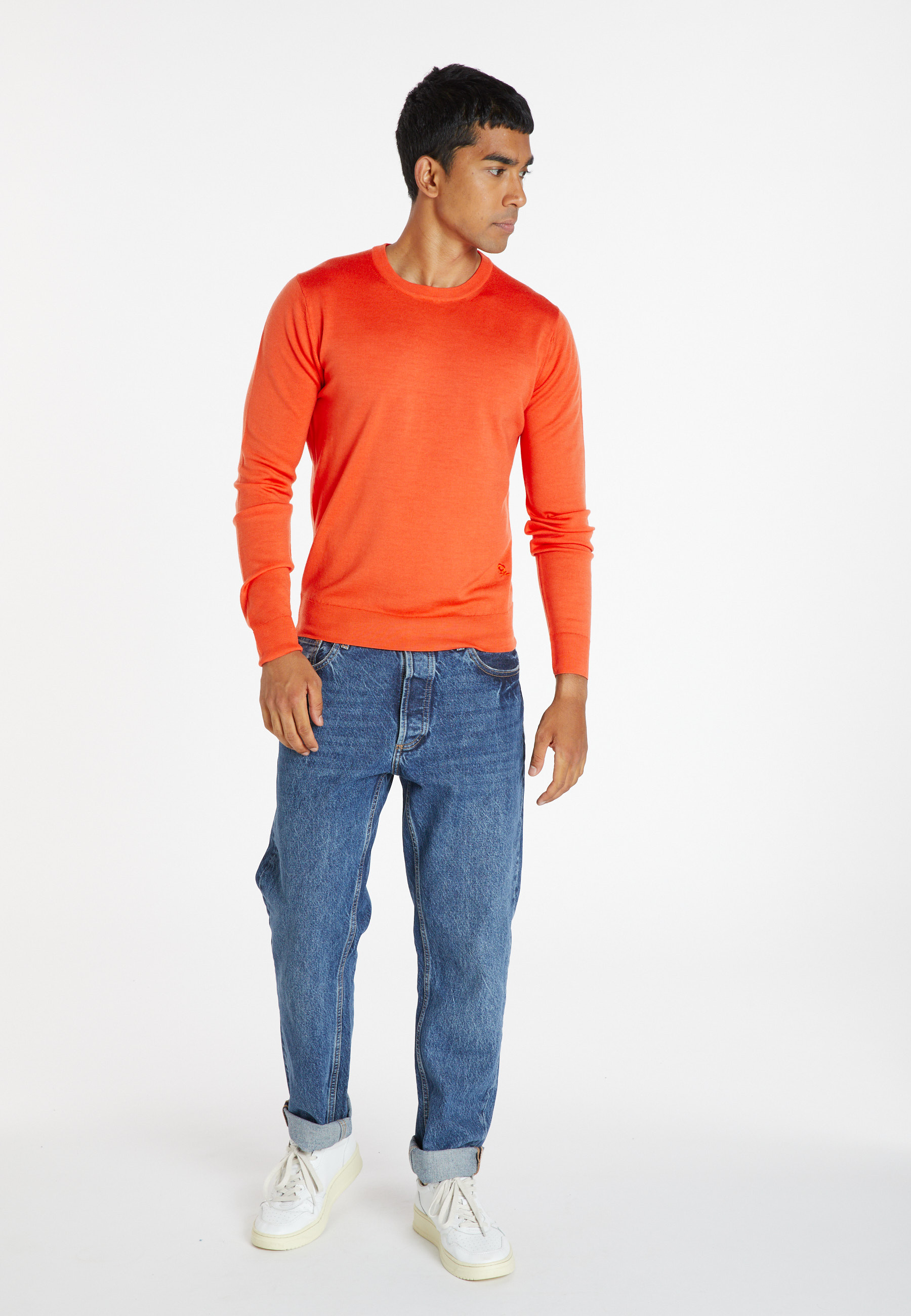 Pull col rond avec logo en laine mérinos - Eddie 8270
