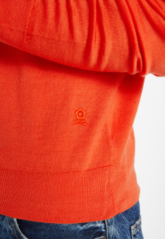 Crew neck sweater with logo in merino wool - Eddie
