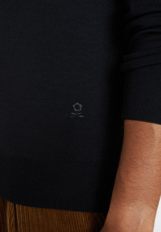 Pull col rond avec logo en laine mérinos - Eddie 8210