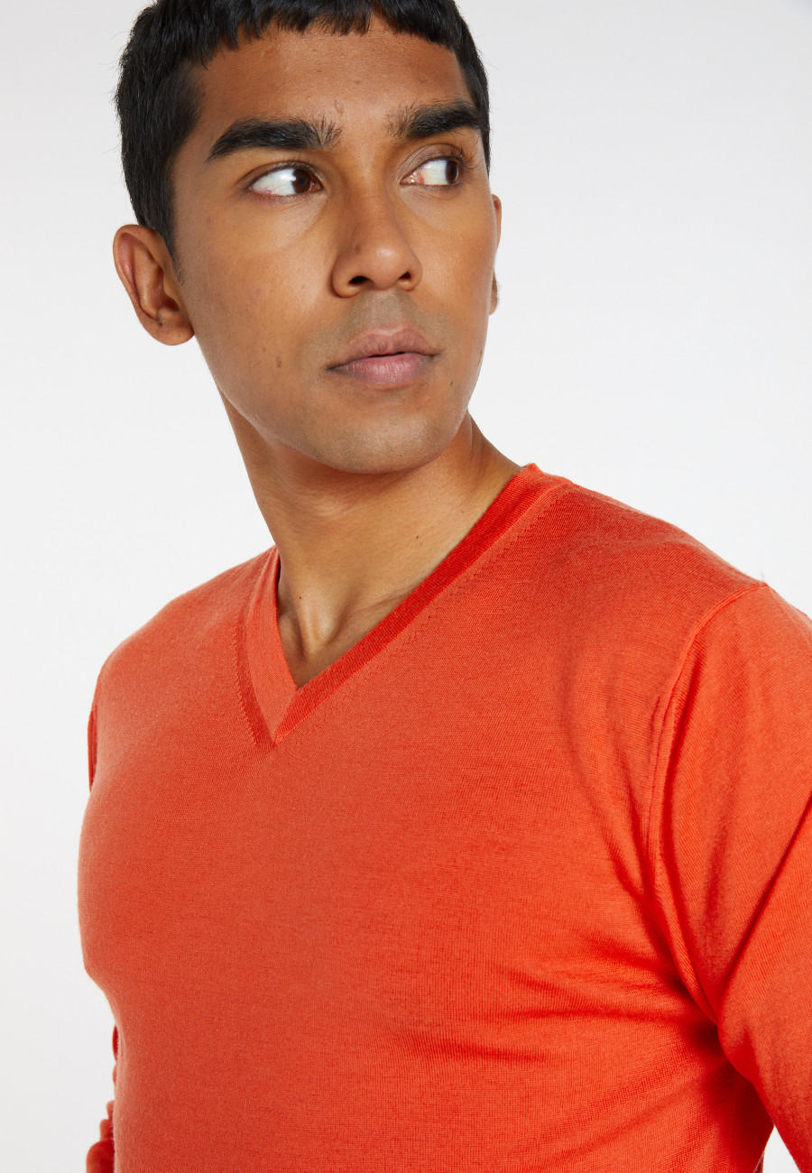 Pull col V en laine mérinos - Elmo