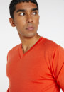 Pull col V avec logo en laine mérinos - Elmo 8270