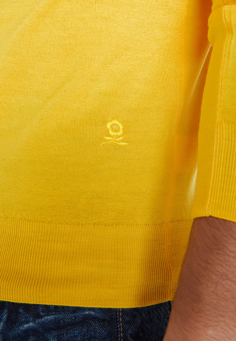 Turtleneck sweater with logo in merino wool - Enzo