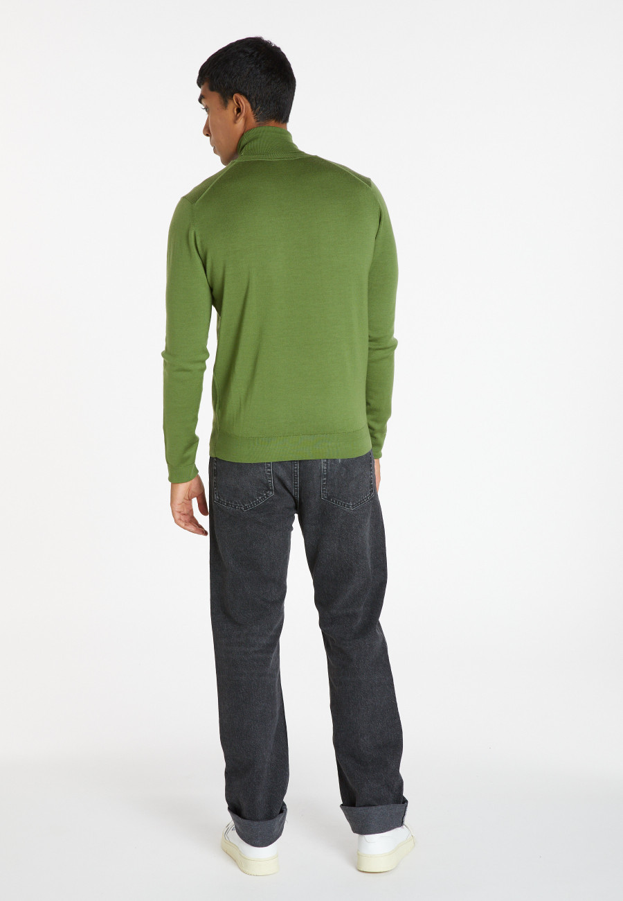 Turtleneck sweater with logo in merino wool - Enzo