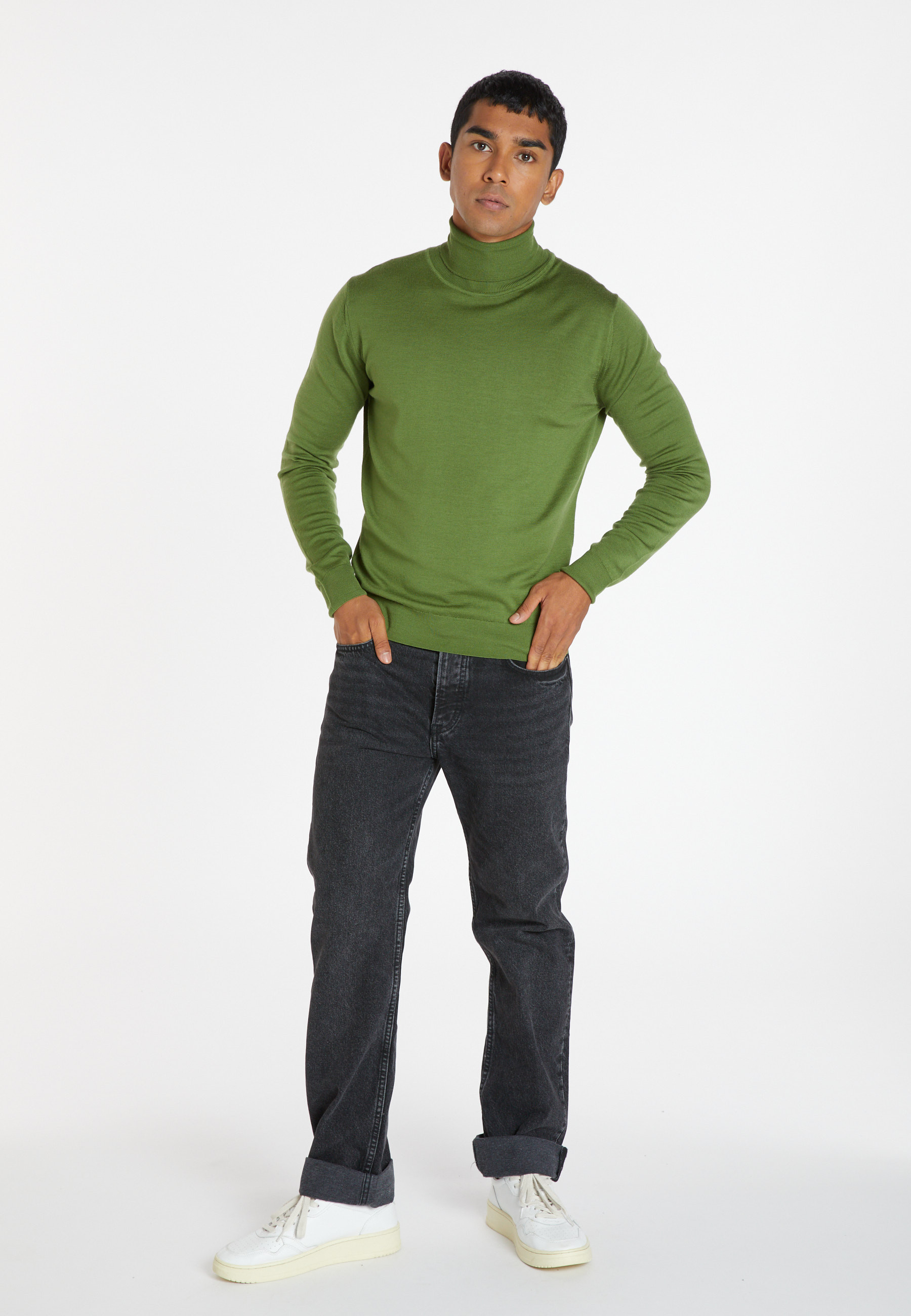 Pull col roulé avec logo en laine mérinos - Enzo 8252