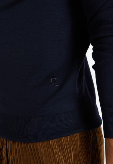 Pull col roulé avec logo en laine mérinos - Enzo 8240