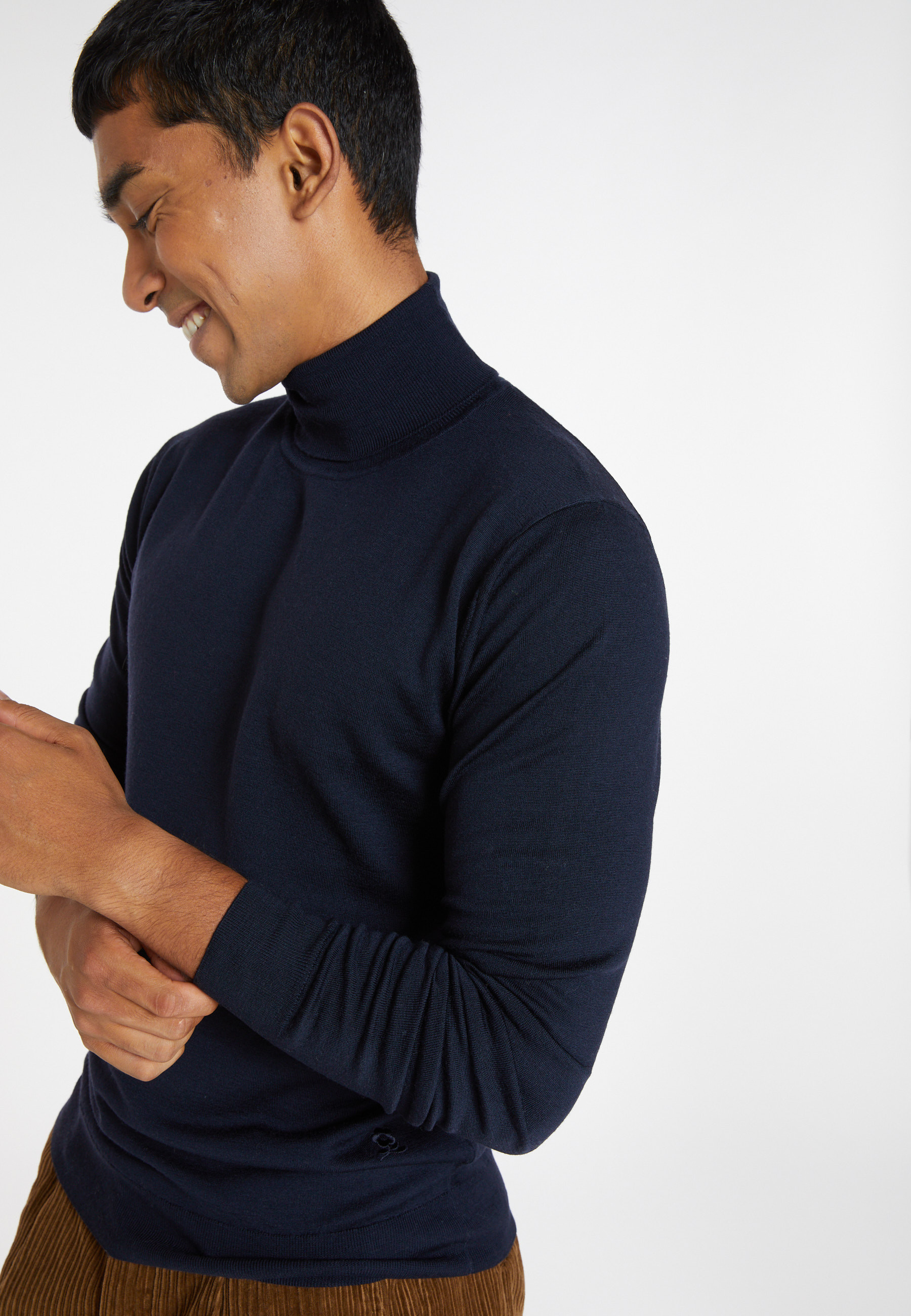Pull col roulé avec logo en laine mérinos - Enzo 8240