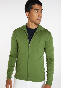 Zipped vest with logo in merino wool - Estian