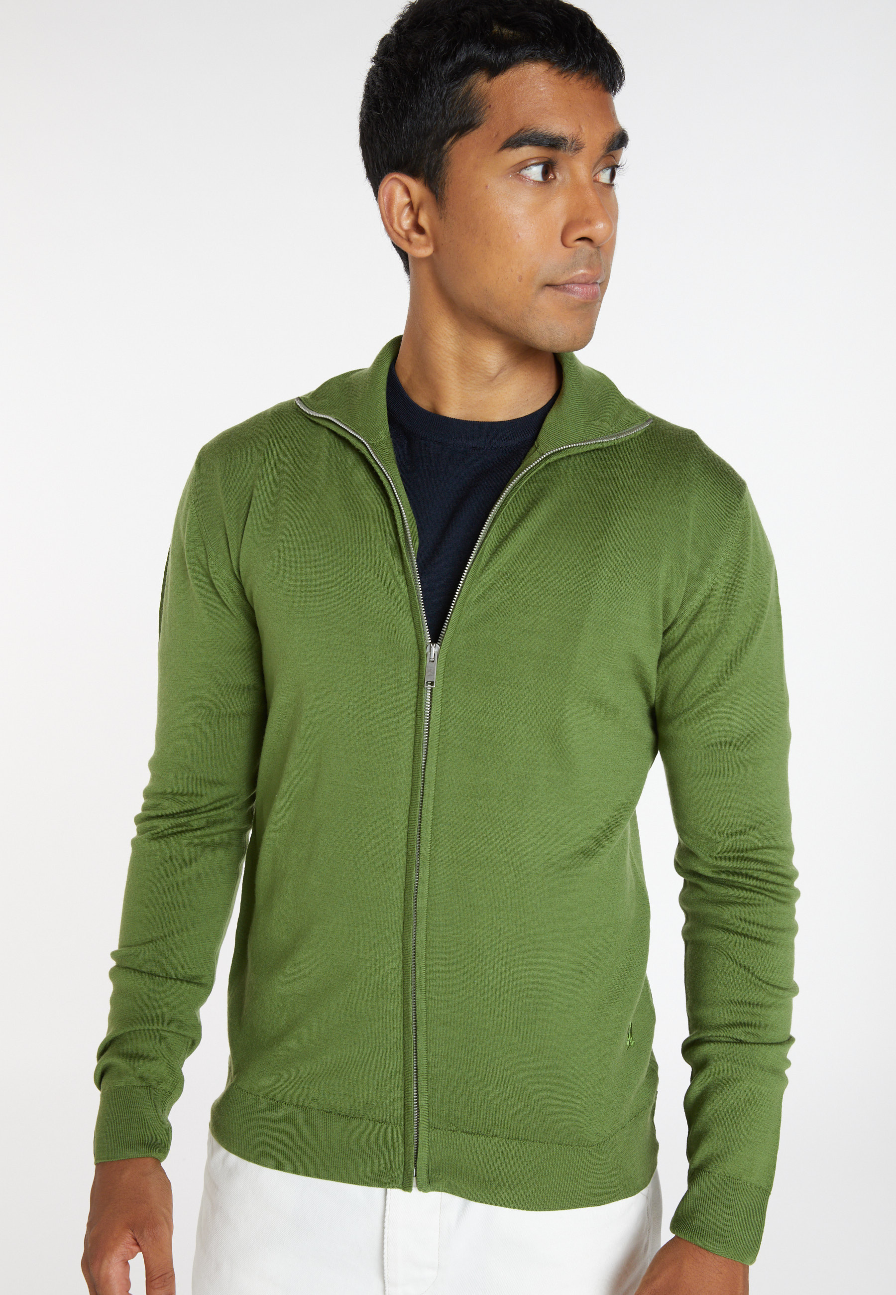 Gilet zippé avec logo en laine mérinos - Estian 8252