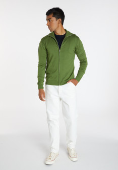 Zipped vest with logo in merino wool - Estian