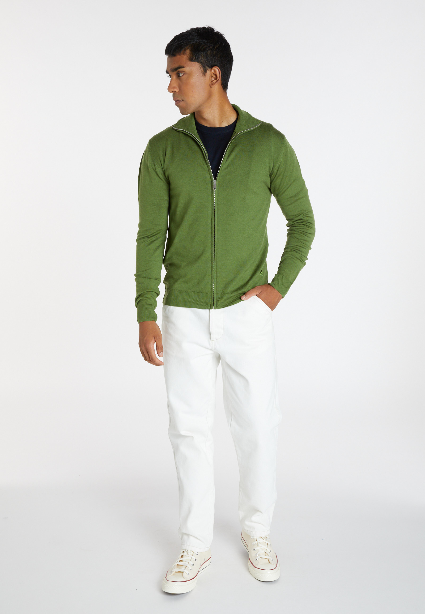 Gilet zippé avec logo en laine mérinos - Estian 8252