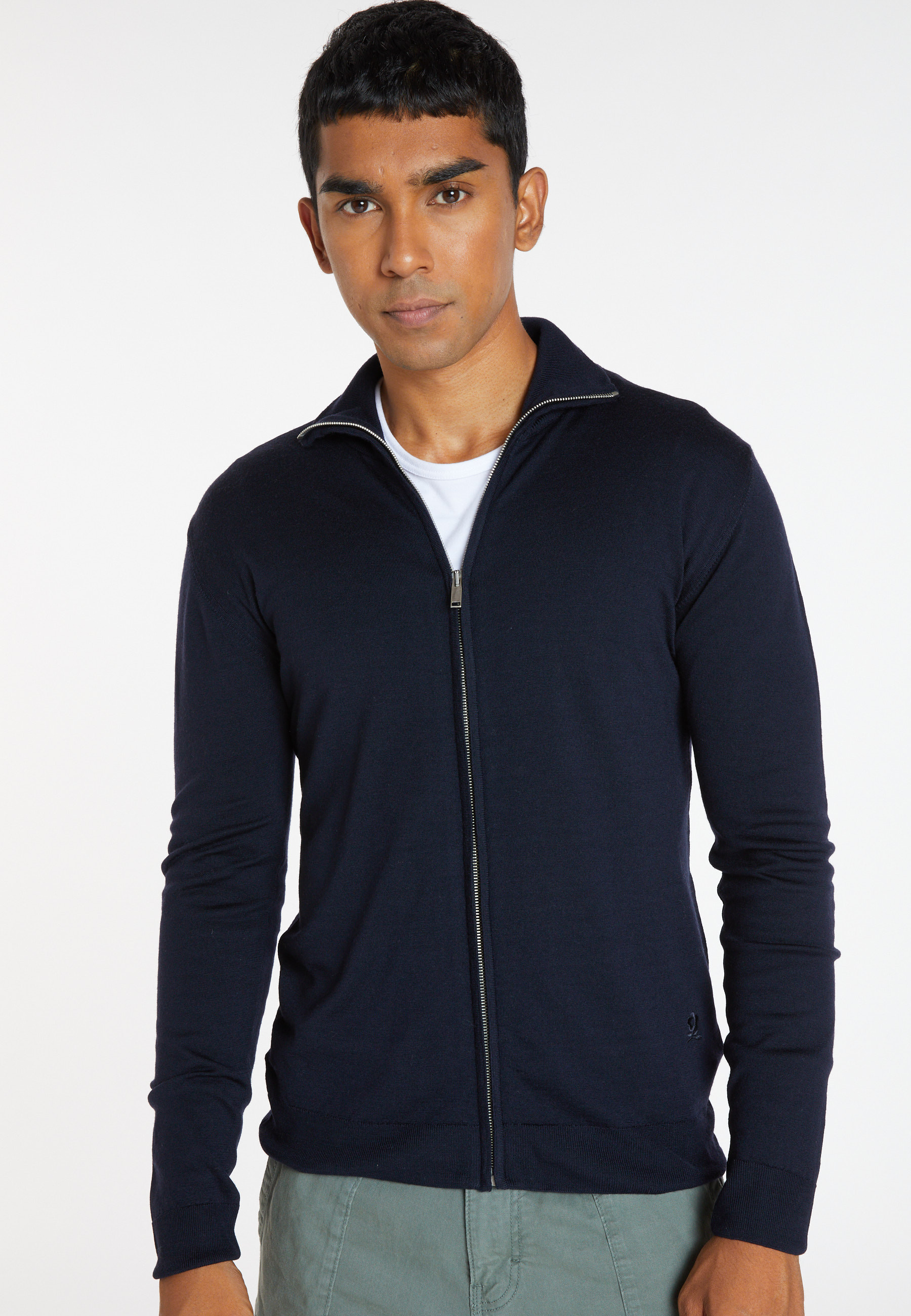 Gilet zippé avec logo en laine mérinos - Estian 8240