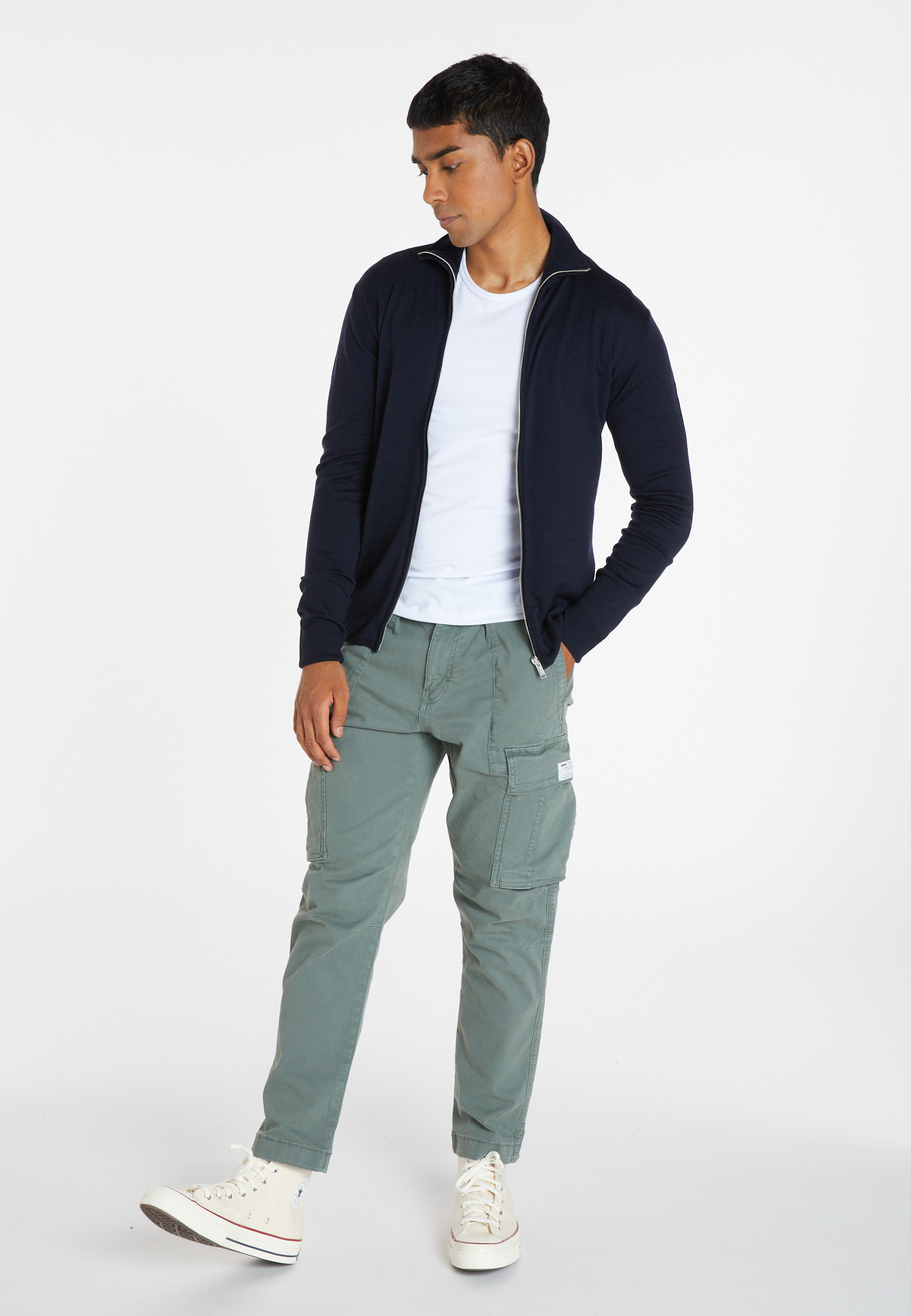 Gilet zippé avec logo en laine mérinos - Estian 8240