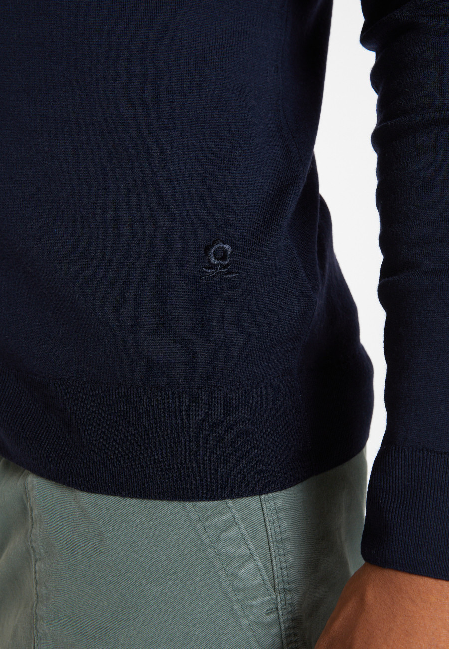 Zipped vest with logo in merino wool - Estian
