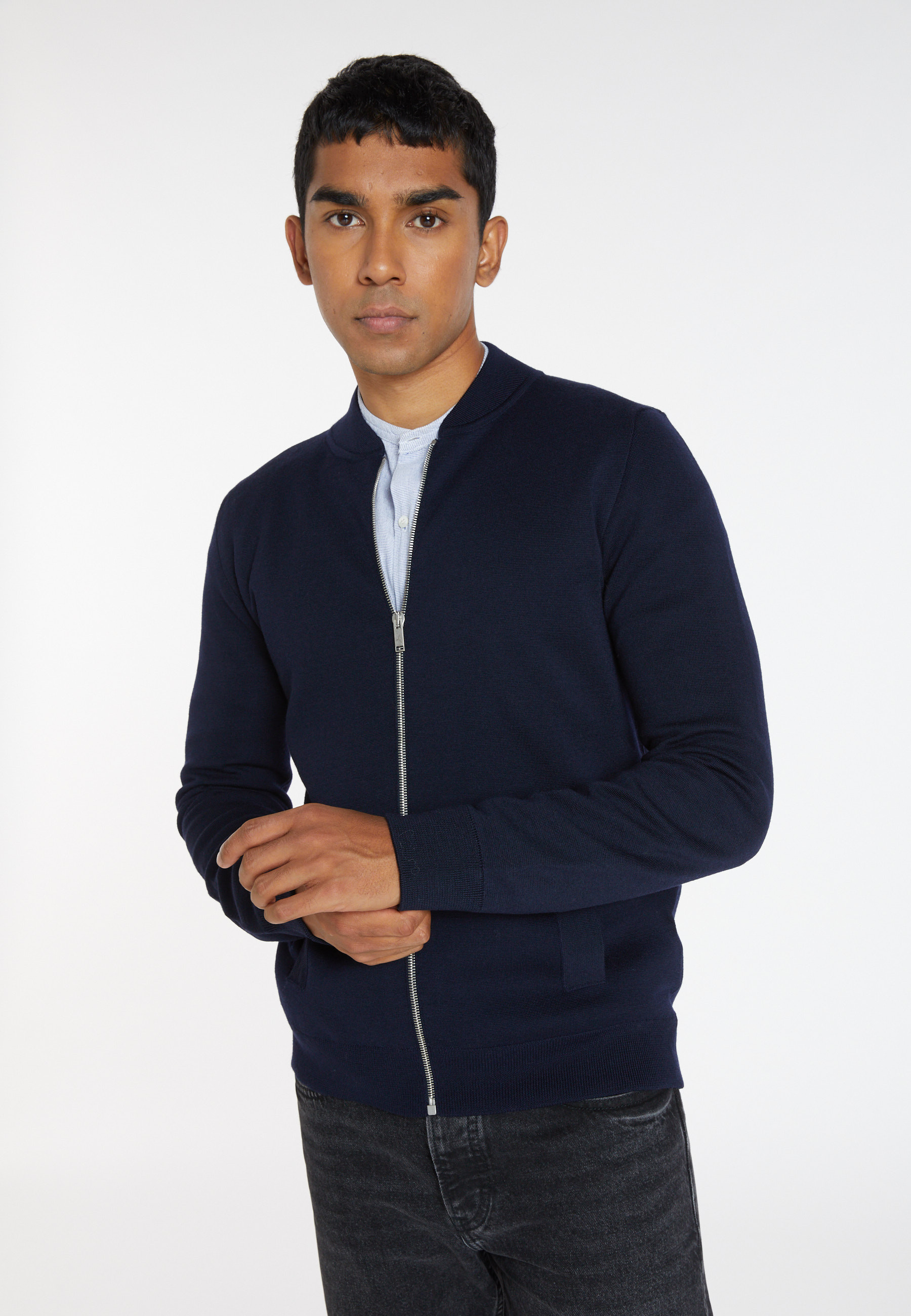 Veste à poches en laine mérinos - Archibald 8240