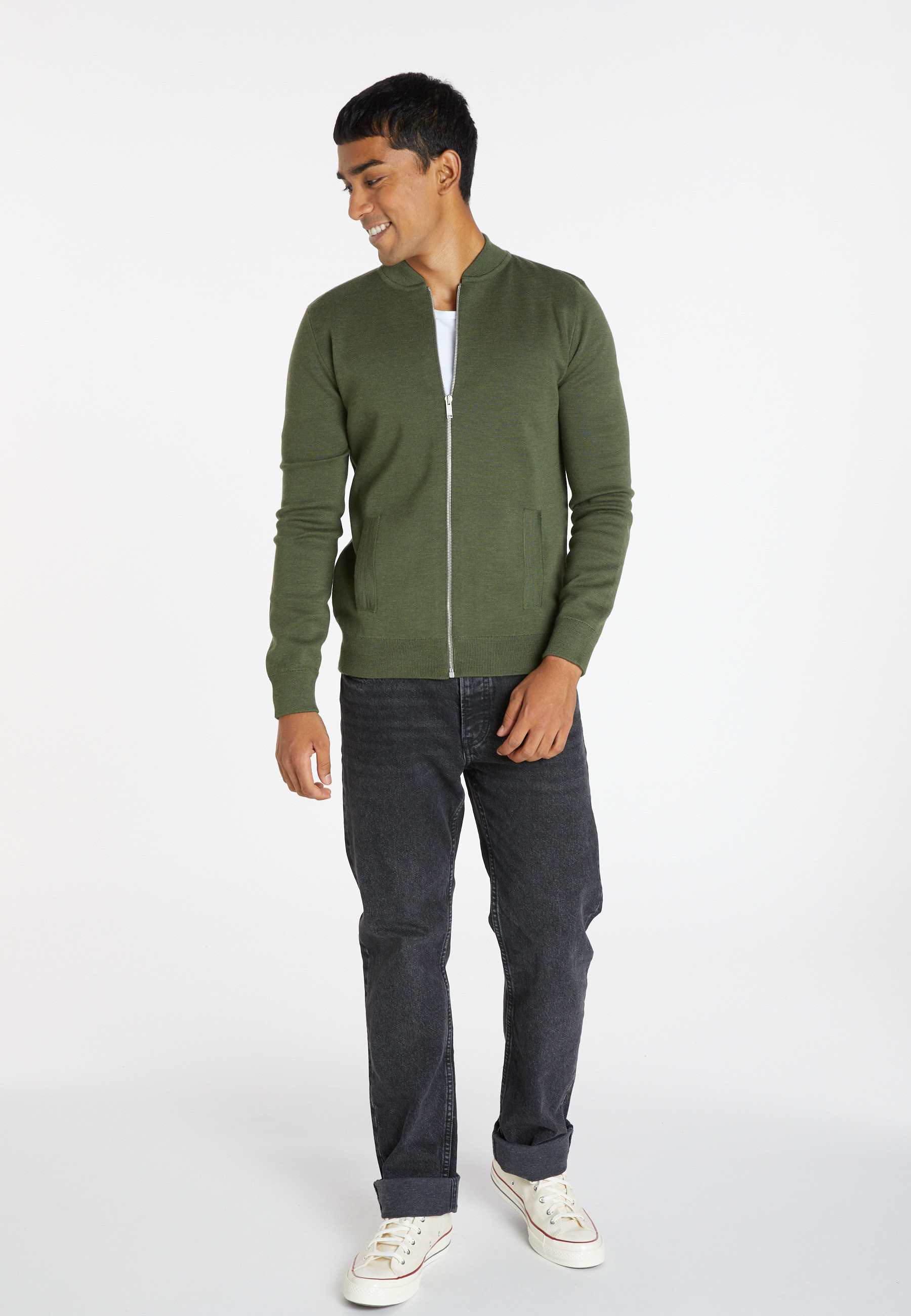 Veste à poches en laine mérinos - Archibald 8252