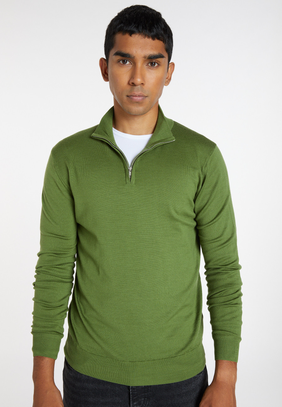 Trucker neck sweater with logo in merino wool - Ryan