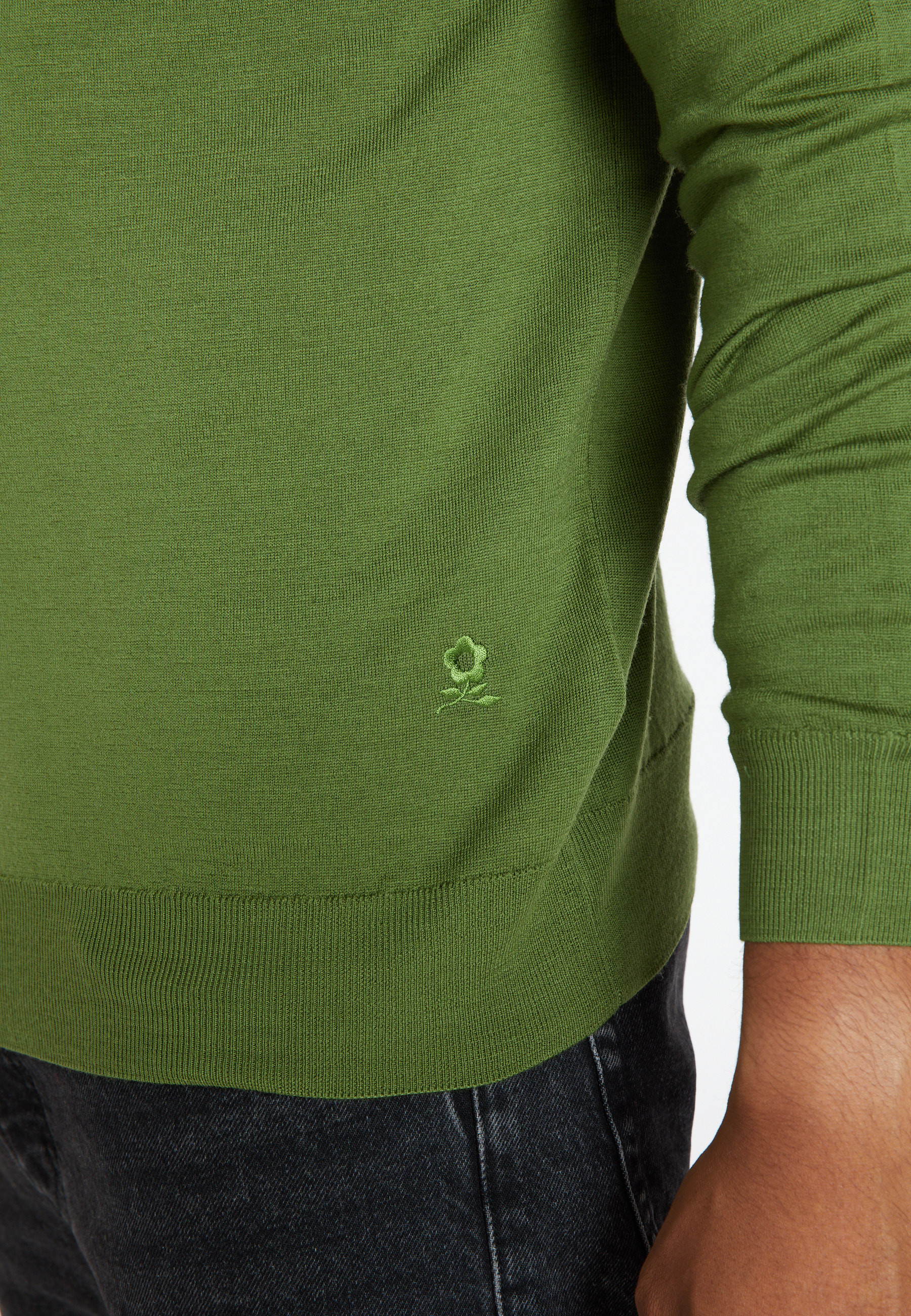 Trucker neck sweater with logo in merino wool - Ryan