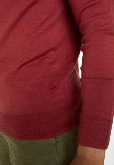 Trucker neck sweater with logo in merino wool - Ryan