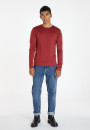 Pull col rond en laine mérinos finitions roulotées - Rythme 8231