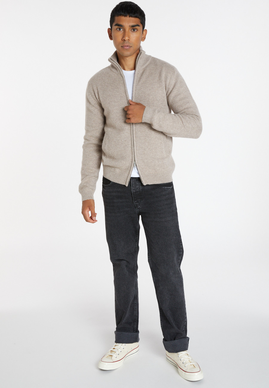 Zipped jacket in 4-ply cashmere - Balthazar