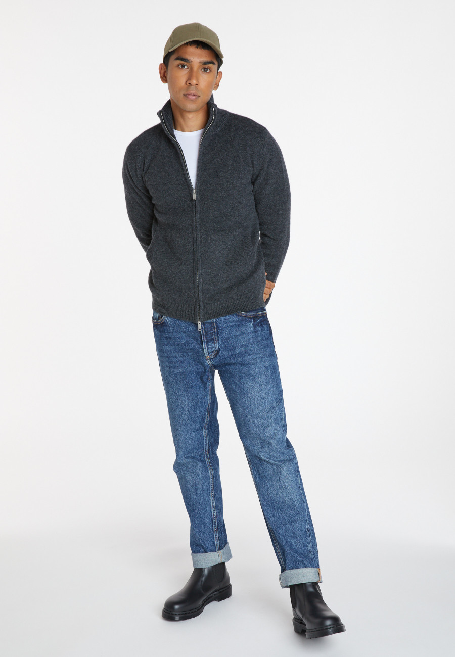 Zipped jacket in 4-ply cashmere - Balthazar