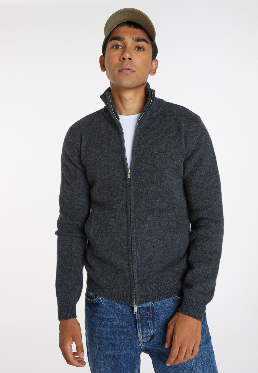 Zipped jacket in 4-ply cashmere - Balthazar