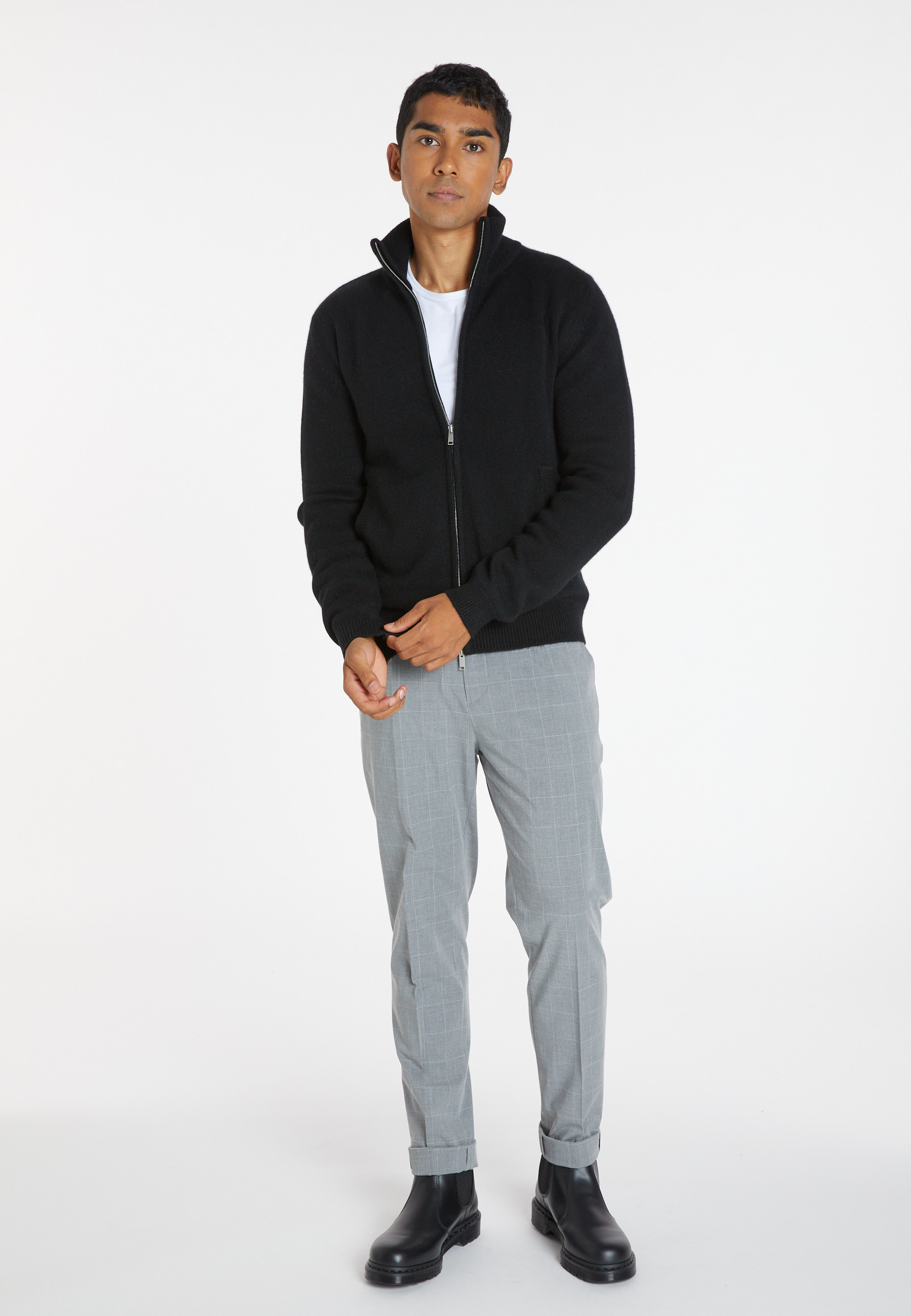 Veste zippée à poches en cachemire 4 fils - Balthazar 8210
