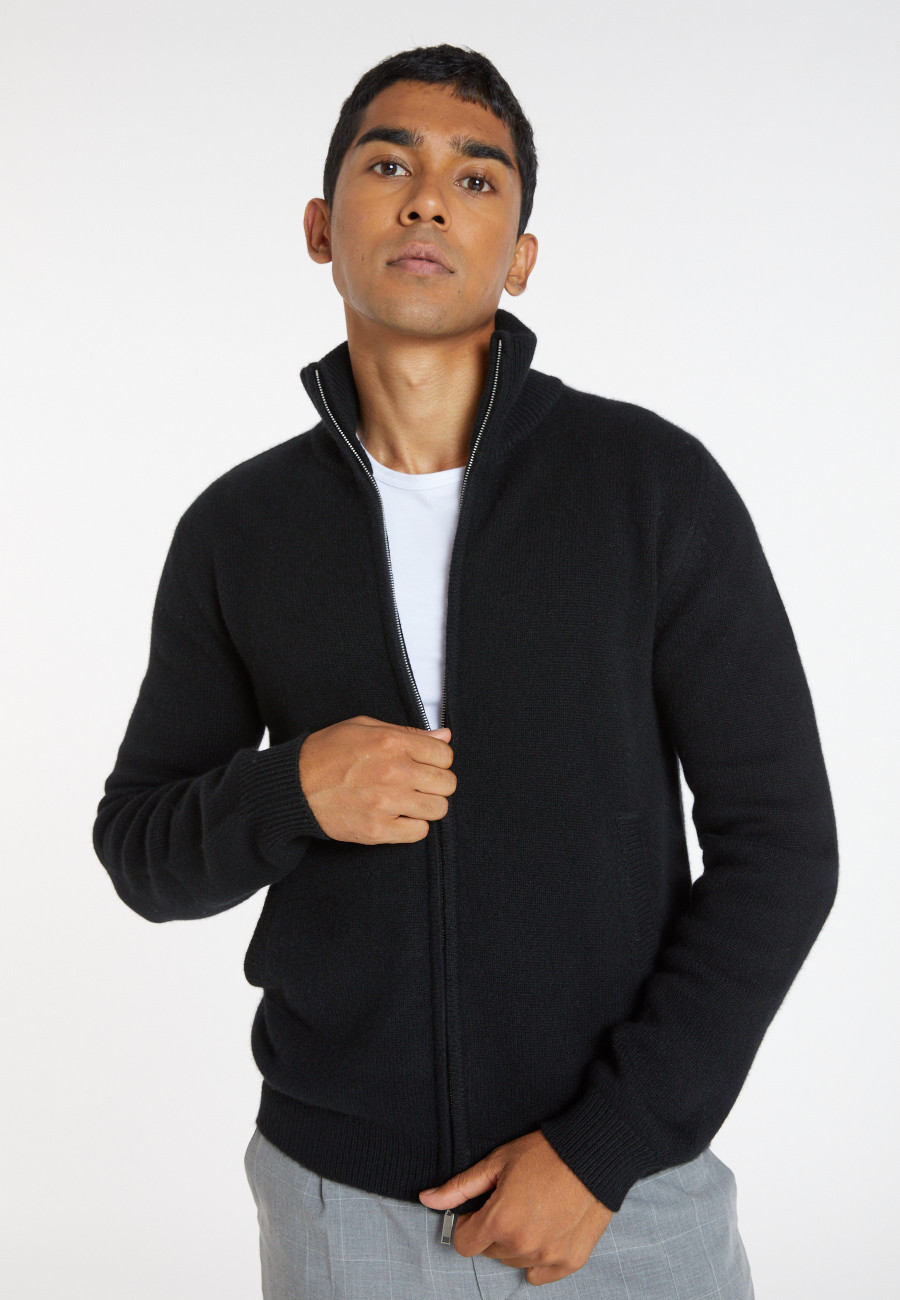 Zipped jacket in 4-ply cashmere - Balthazar