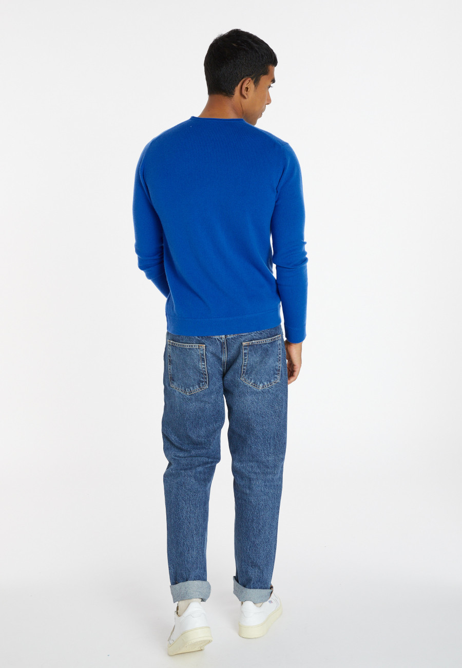 Round-neck cashmere sweater with rolled finishes - Ernest