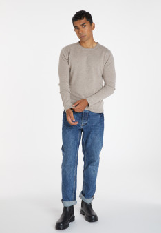 Round-neck cashmere sweater with rolled finishes - Ernest
