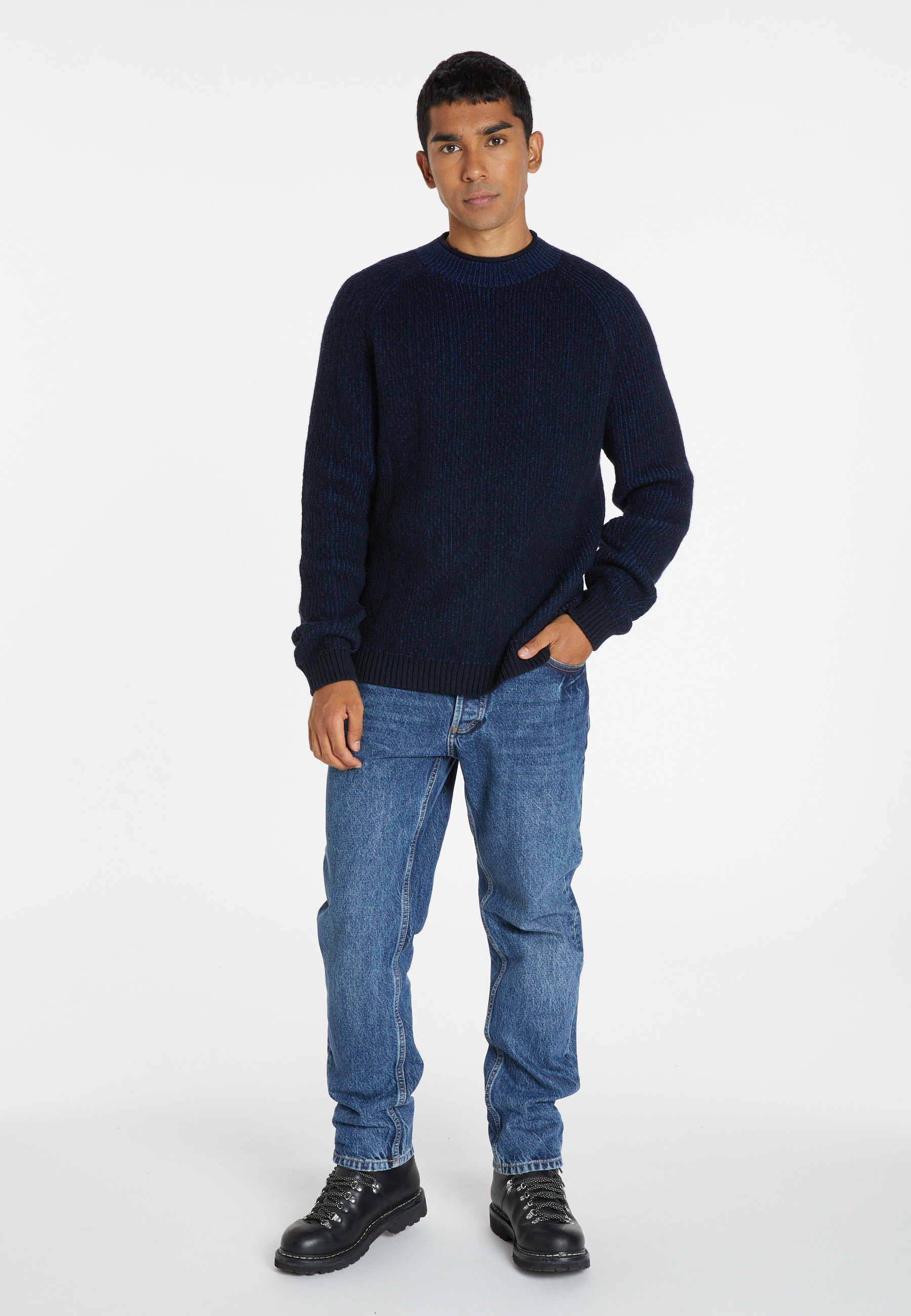 Pull maille cotelée en laine et cachemire - Sacha 8306