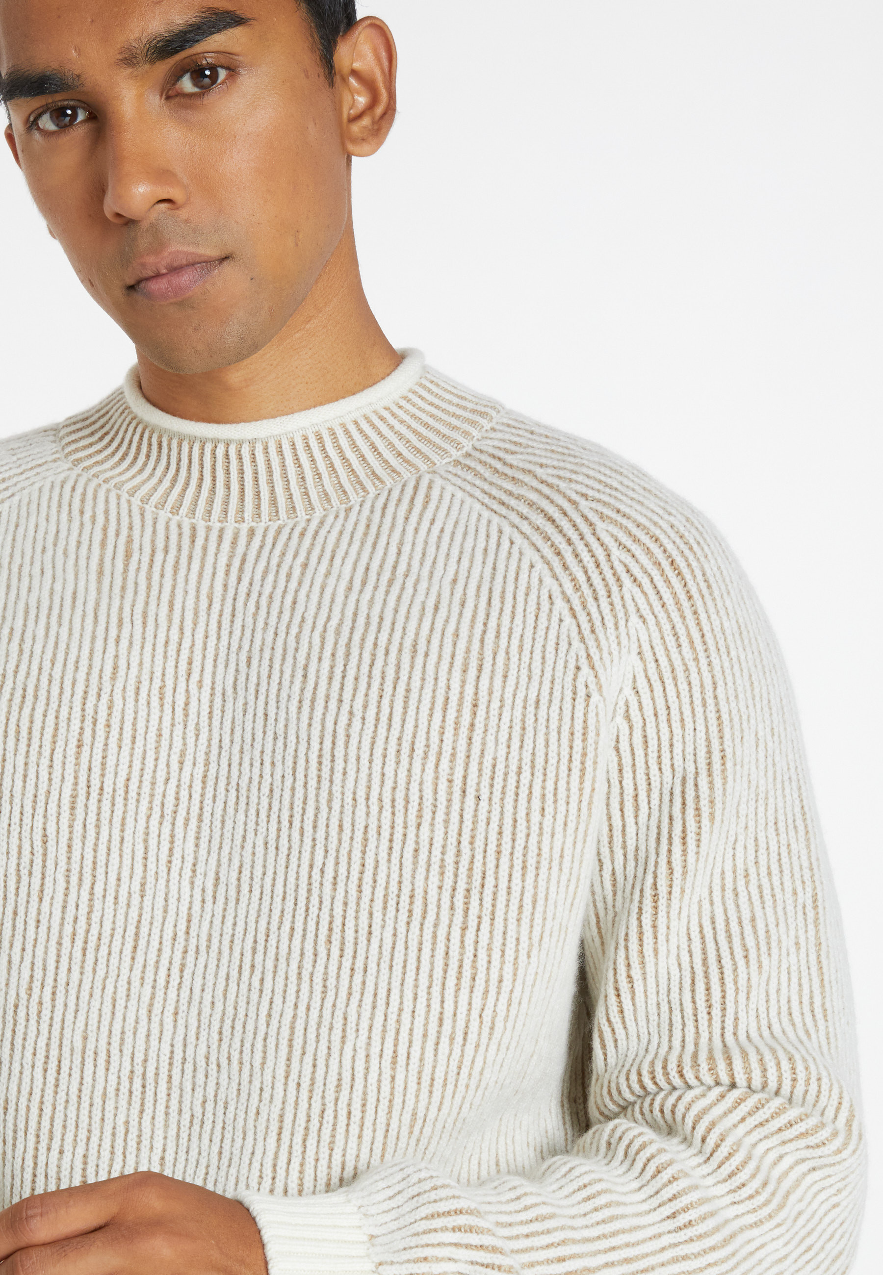 Pull maille cotelée en laine et cachemire - Sacha 8315