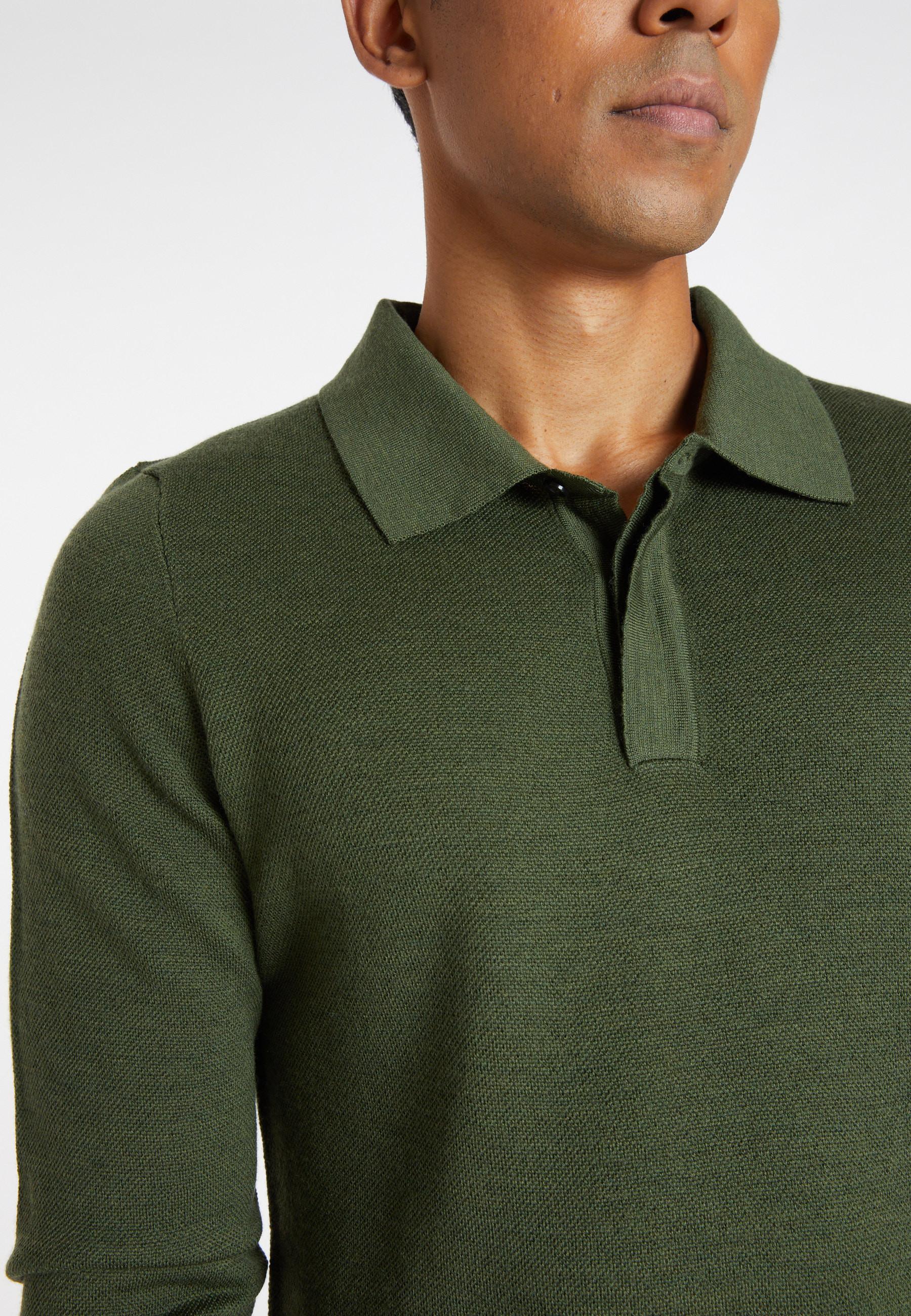 Polo manches longues en laine mérinos - Sidney 8252