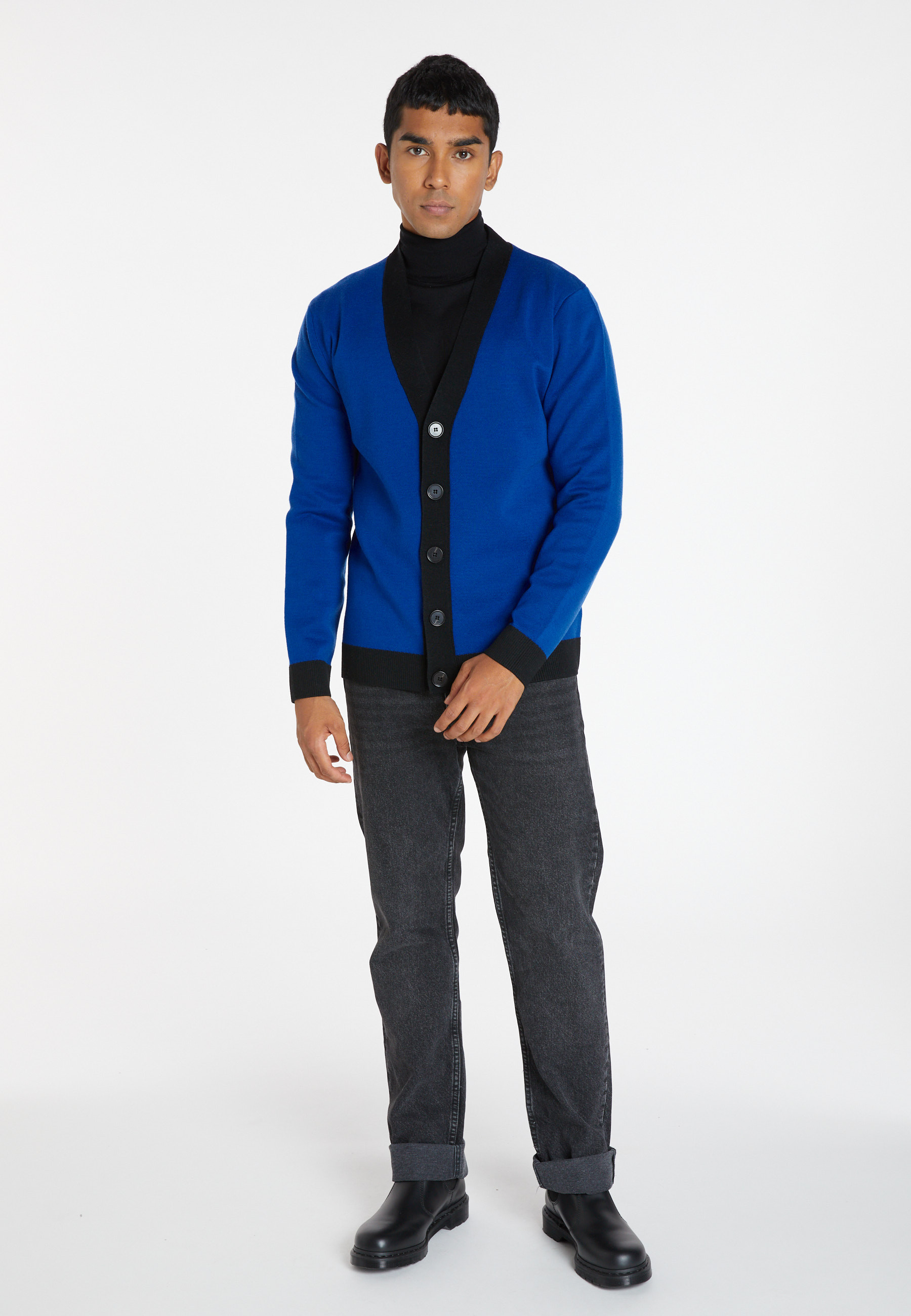 Gilet bicolore en laine mérinos - Silence 8316